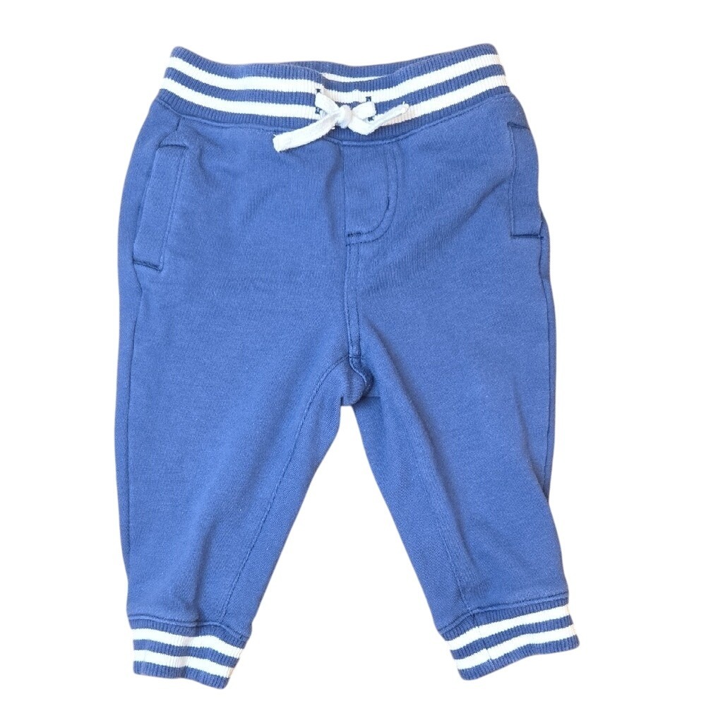 Janie and Jack Baby Infant Boy's Blue White Striped Sweatpants Joggers 6-12Mo